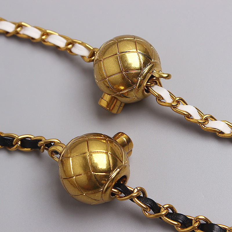 Small Incense Wind Chain Waist Chain Belt Wild Retro Small Golden Ball Adjustable