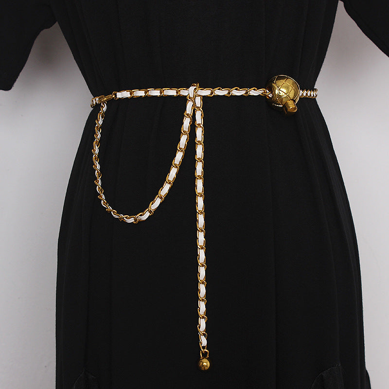 Small Incense Wind Chain Waist Chain Belt Wild Retro Small Golden Ball Adjustable