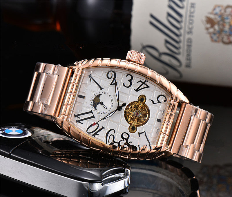 Wooden barrel mechanical watch