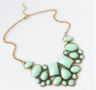 Metallic Luxury Fashion Bright Geometric Polygon Temperament Short Necklace