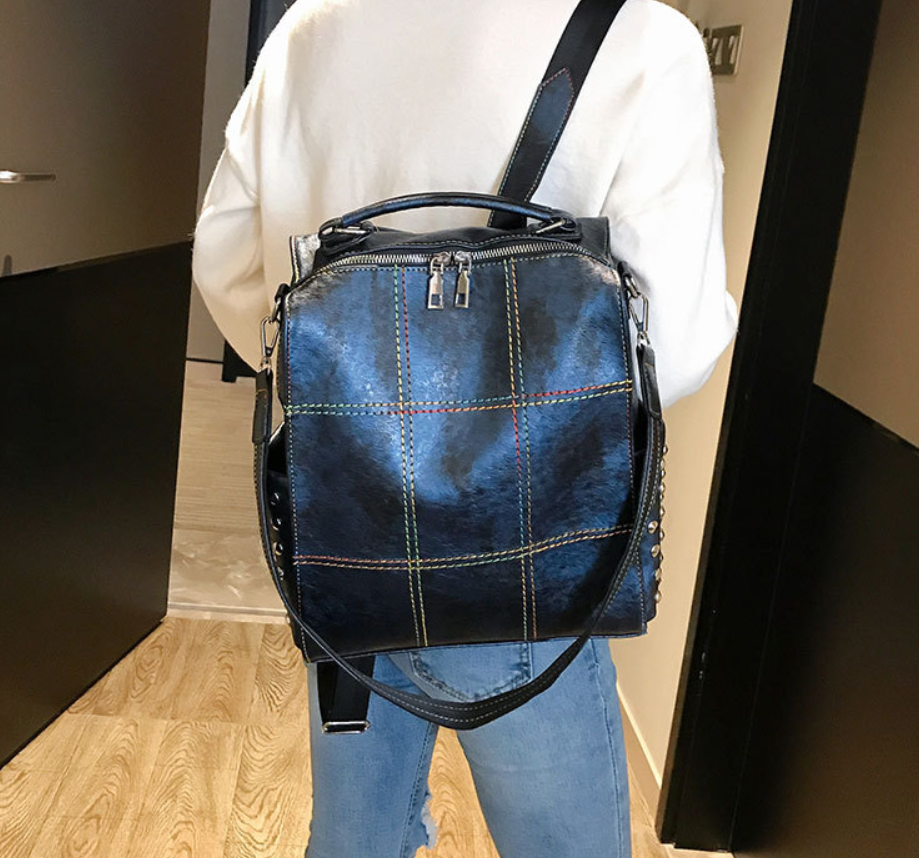 Retro soft leather backpack handbag