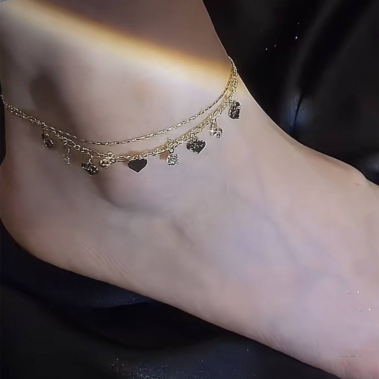 Love Double Layer Anklet Versatile Adjustable