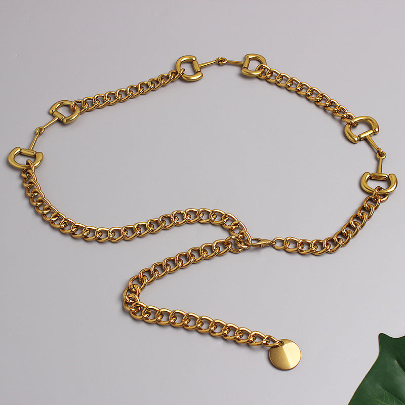 All-Match Elegant Metal Letter Waist Chain
