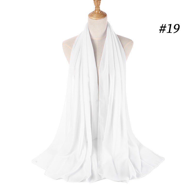 Monochrome Pearl Chiffon Bubble Scarf Headscarf