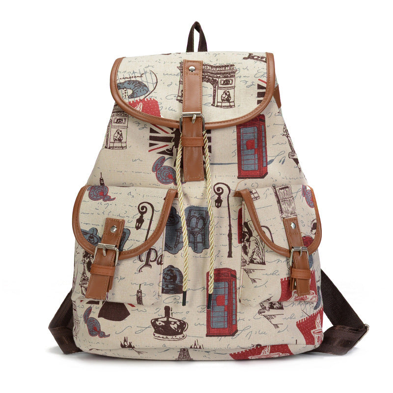 Vintage butterfly canvas outdoor backpack