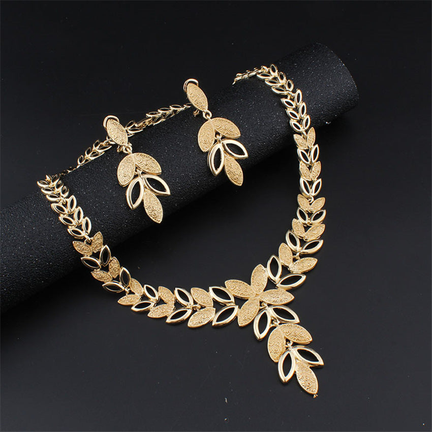 Four-piece Fashion Alloy Jewelry Necklace Earrings
