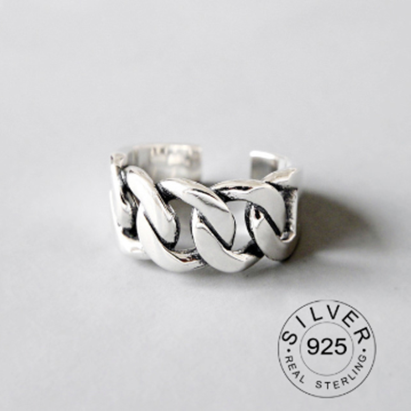 Vintage Silver Color Metal Punk Letter Rings Design