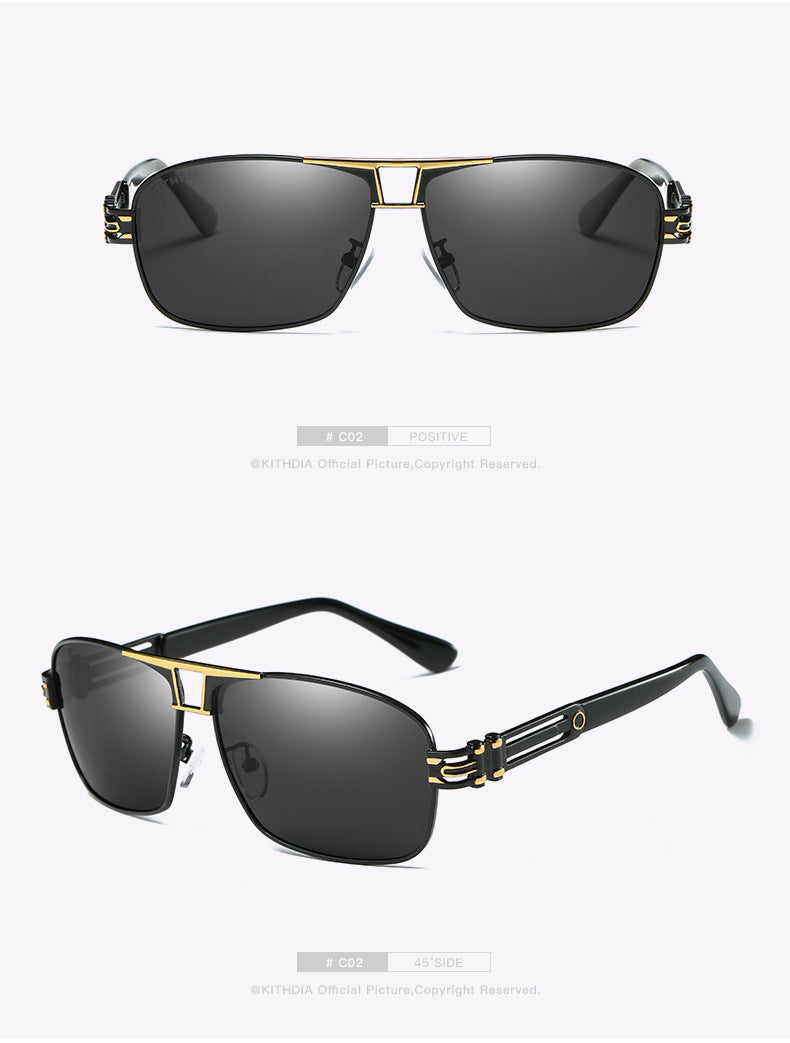 Men's Two-tone Men's Sunglasses Colorful Reflective Lenses Driver Glasses Driving Glasses