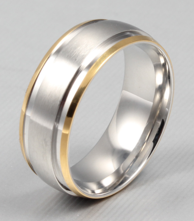 Vnox classic men wedding bands ring 8MM matte finish stainless steel gold and silver tone anniversary alliance gifts