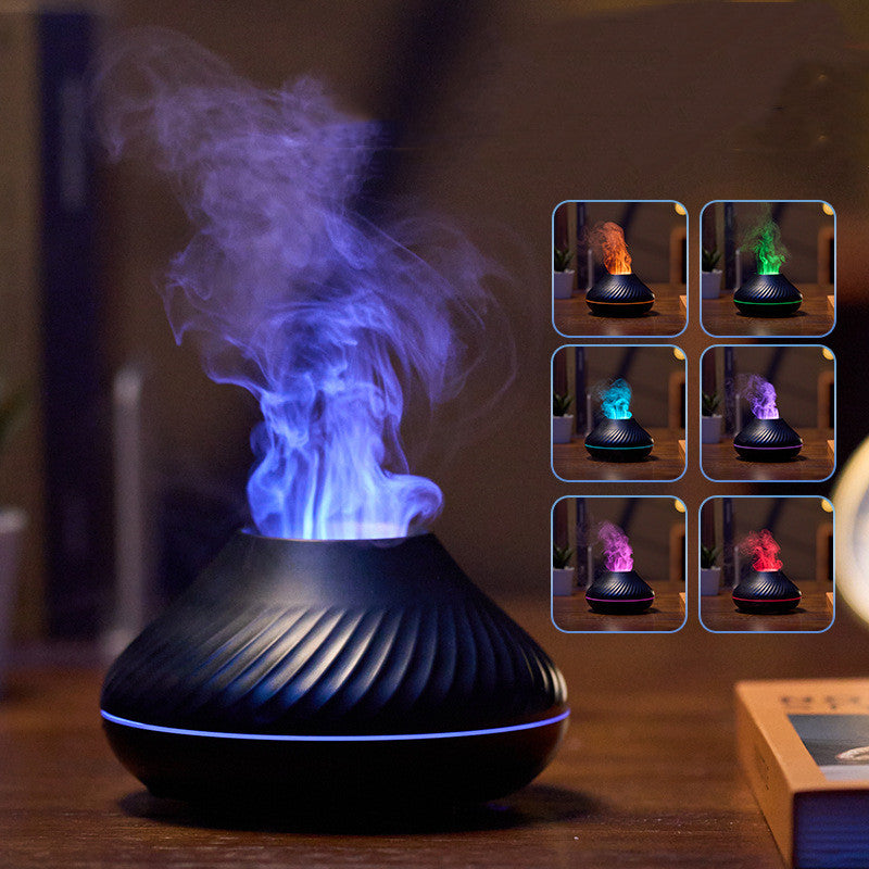 New USB Home Decor Humidifier Colorful Flame Aroma Diffuser