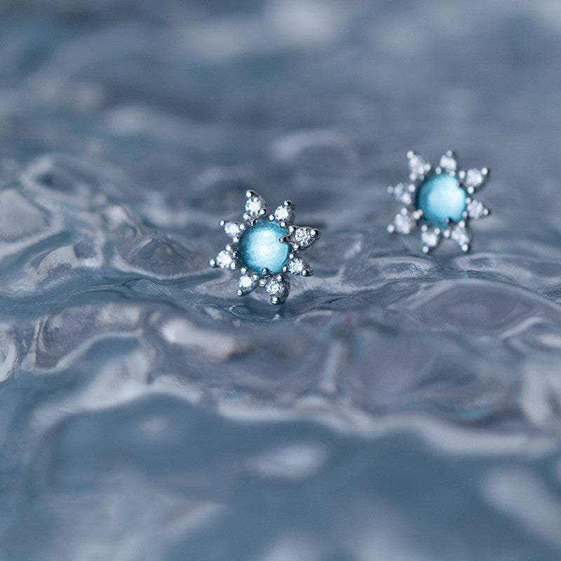 S925 Silver Fashion Sweet Sunflower Earrings