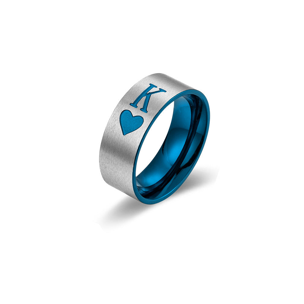 Queen And Queen Couple Electroplating Titanium Steel Rings