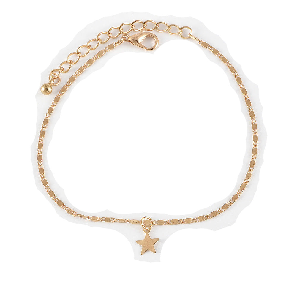 National Style Alloy Star Anklet Set