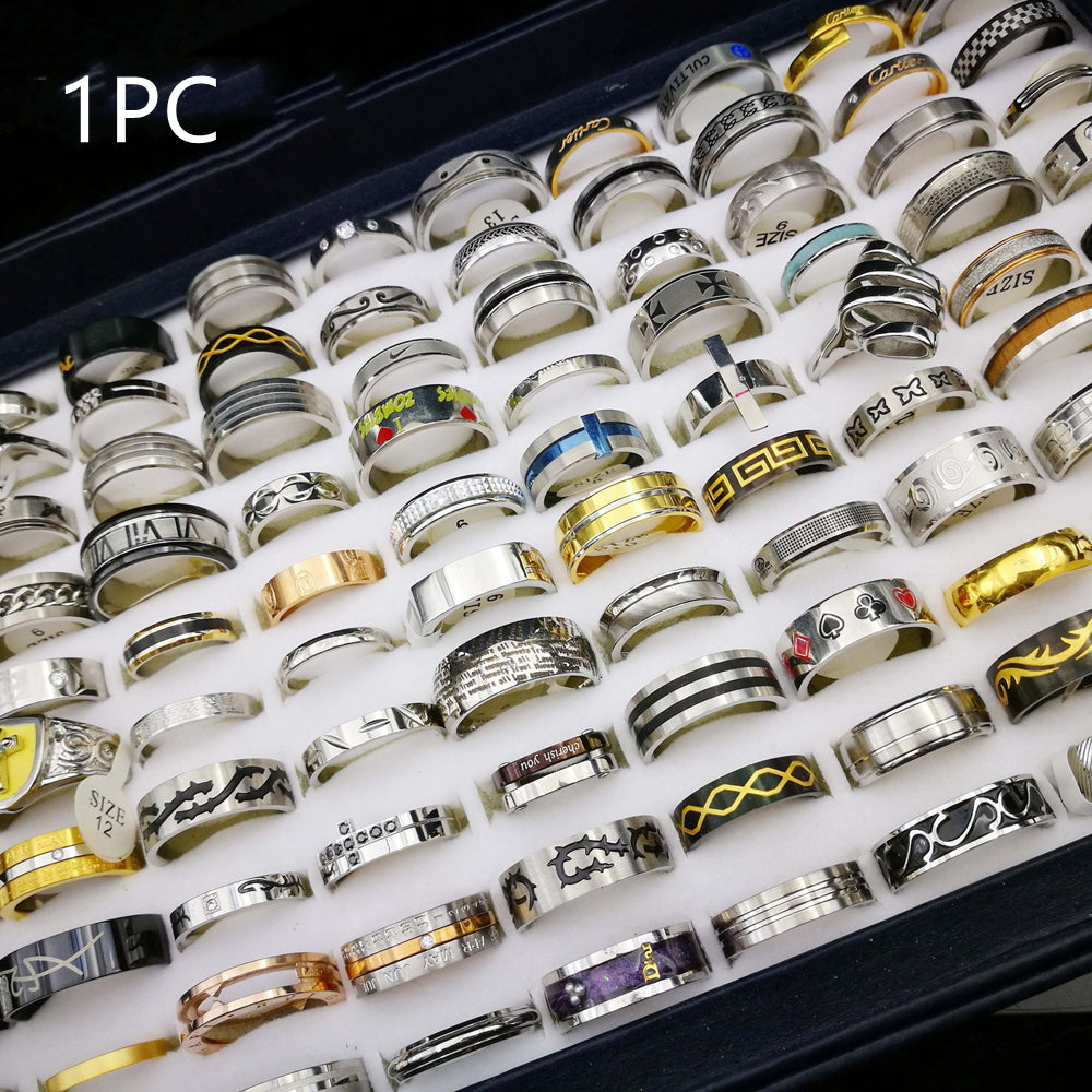 Men's And Women's Mixed Titanium Steel Stainless Steel Rings
