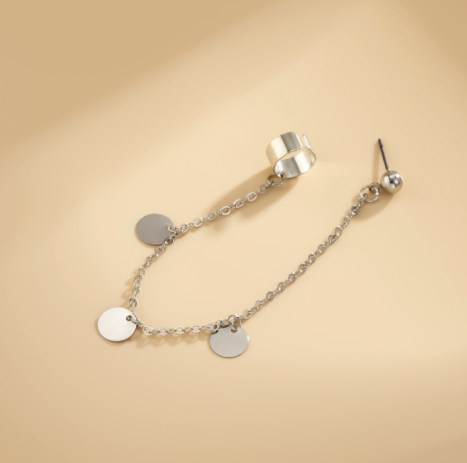European And American Retro Long Star And Moon Tassel Pearl Single Earring