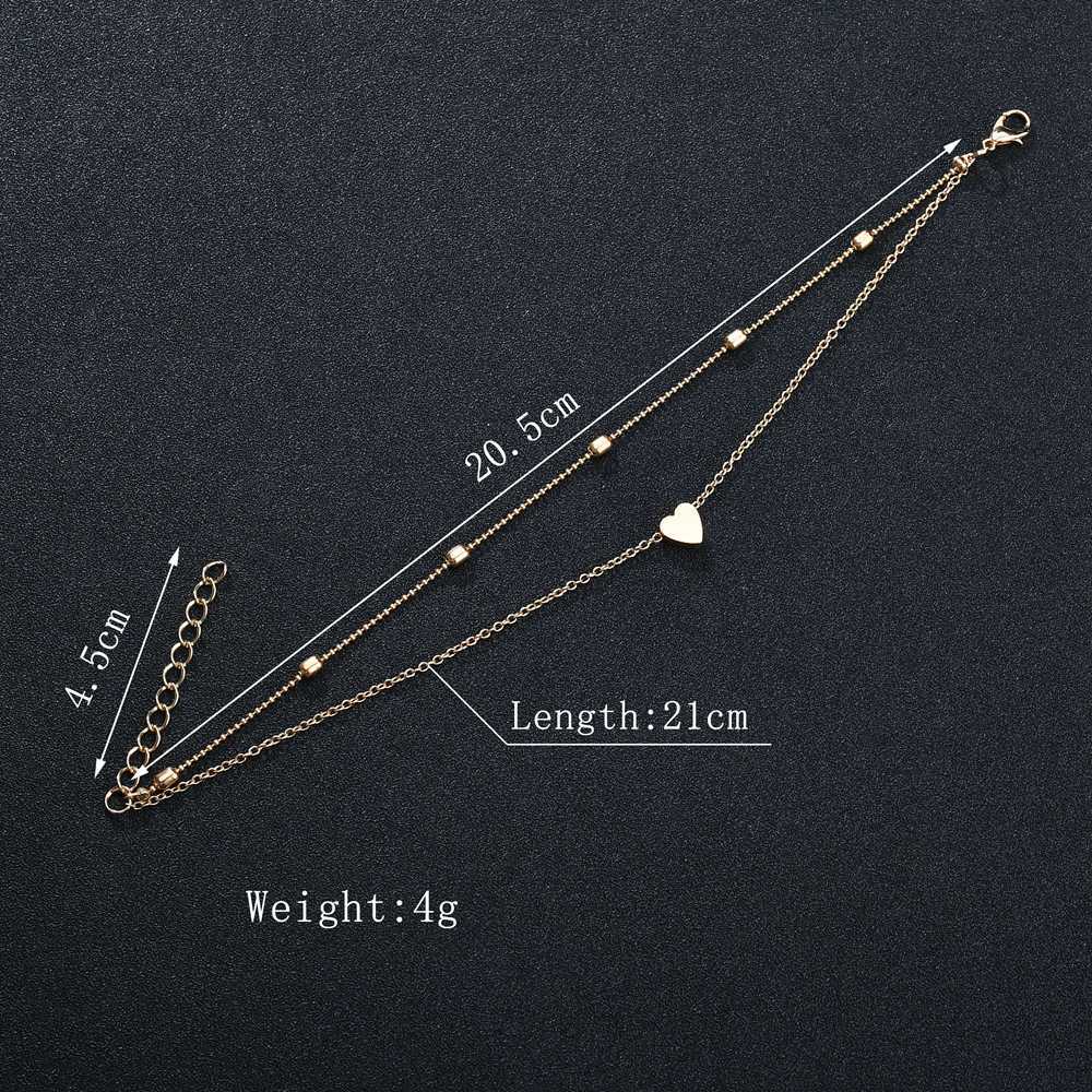 Women's Fashion Double Layer Love Beach Anklet