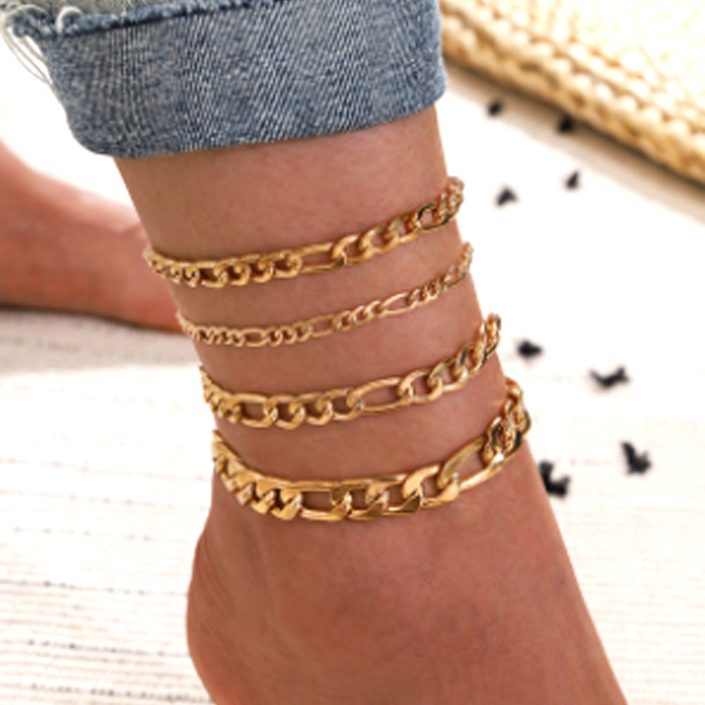 Fashion Four Piece Combination Anklet