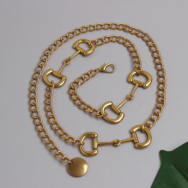 All-Match Elegant Metal Letter Waist Chain