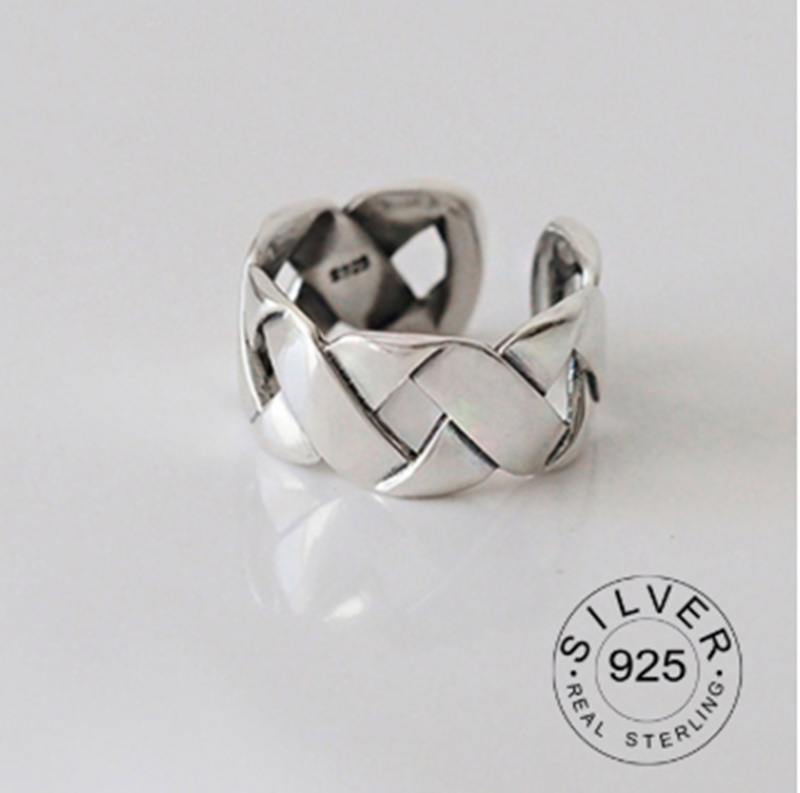 Vintage Silver Color Metal Punk Letter Rings Design