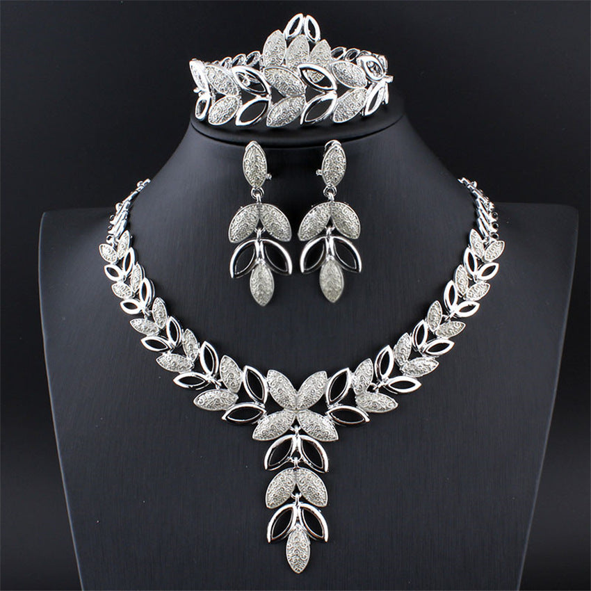 Four-piece Fashion Alloy Jewelry Necklace Earrings