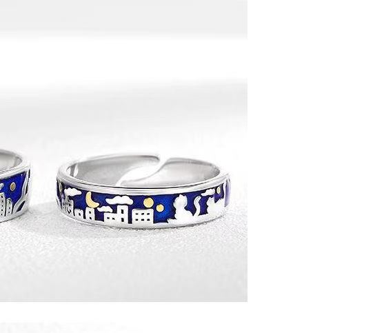 A Pair Of Niche Original Design Couple Rings