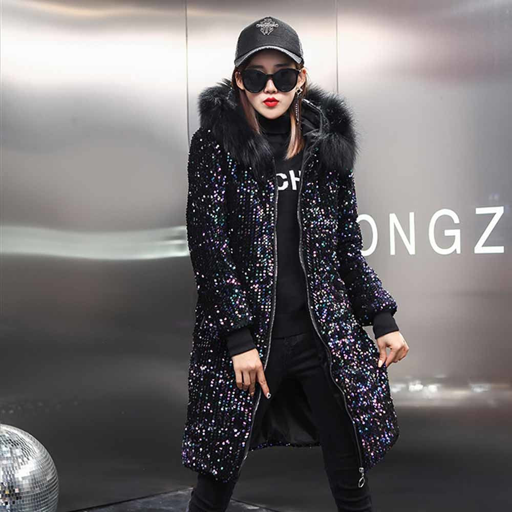 Women's Fashionable Mid-length Casual Slim Down Padded Jacket