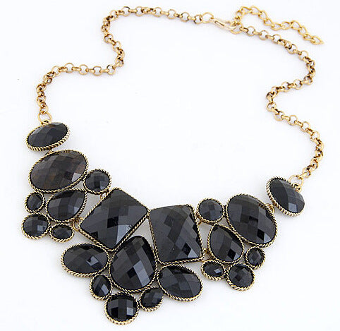 Metallic Luxury Fashion Bright Geometric Polygon Temperament Short Necklace