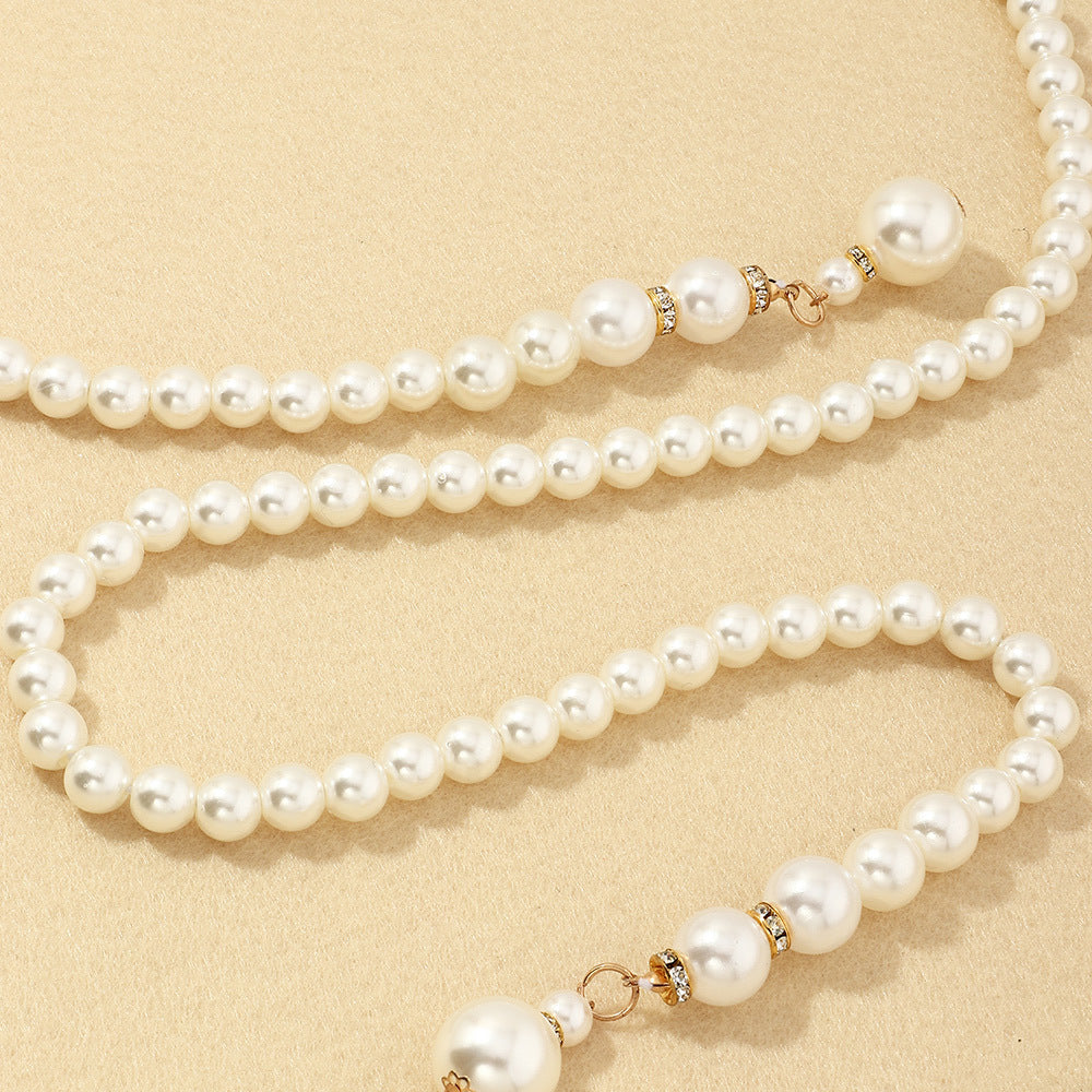 Fashion Pearl Thin Waist Chain Ladies Dress All-match Belt Long Skirt Decoration Elastic