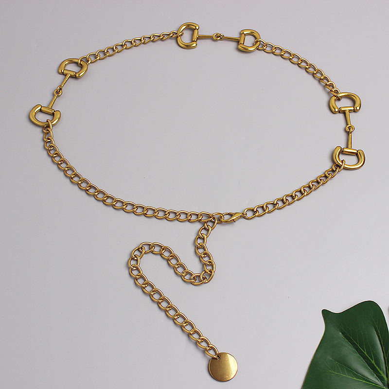 All-Match Elegant Metal Letter Waist Chain