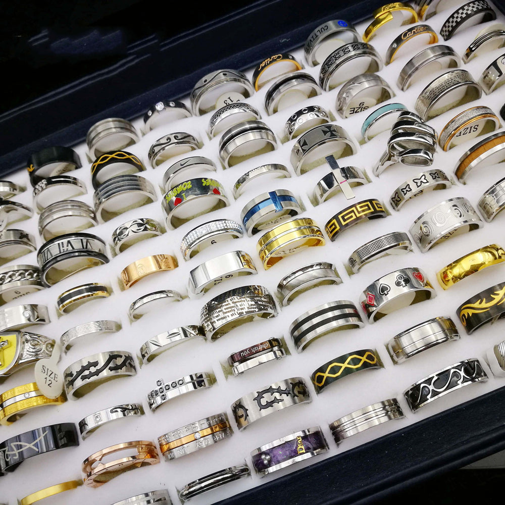 Men's And Women's Mixed Titanium Steel Stainless Steel Rings