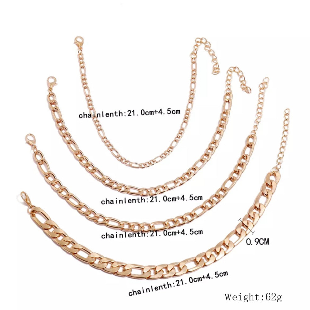 Fashion Four Piece Combination Anklet