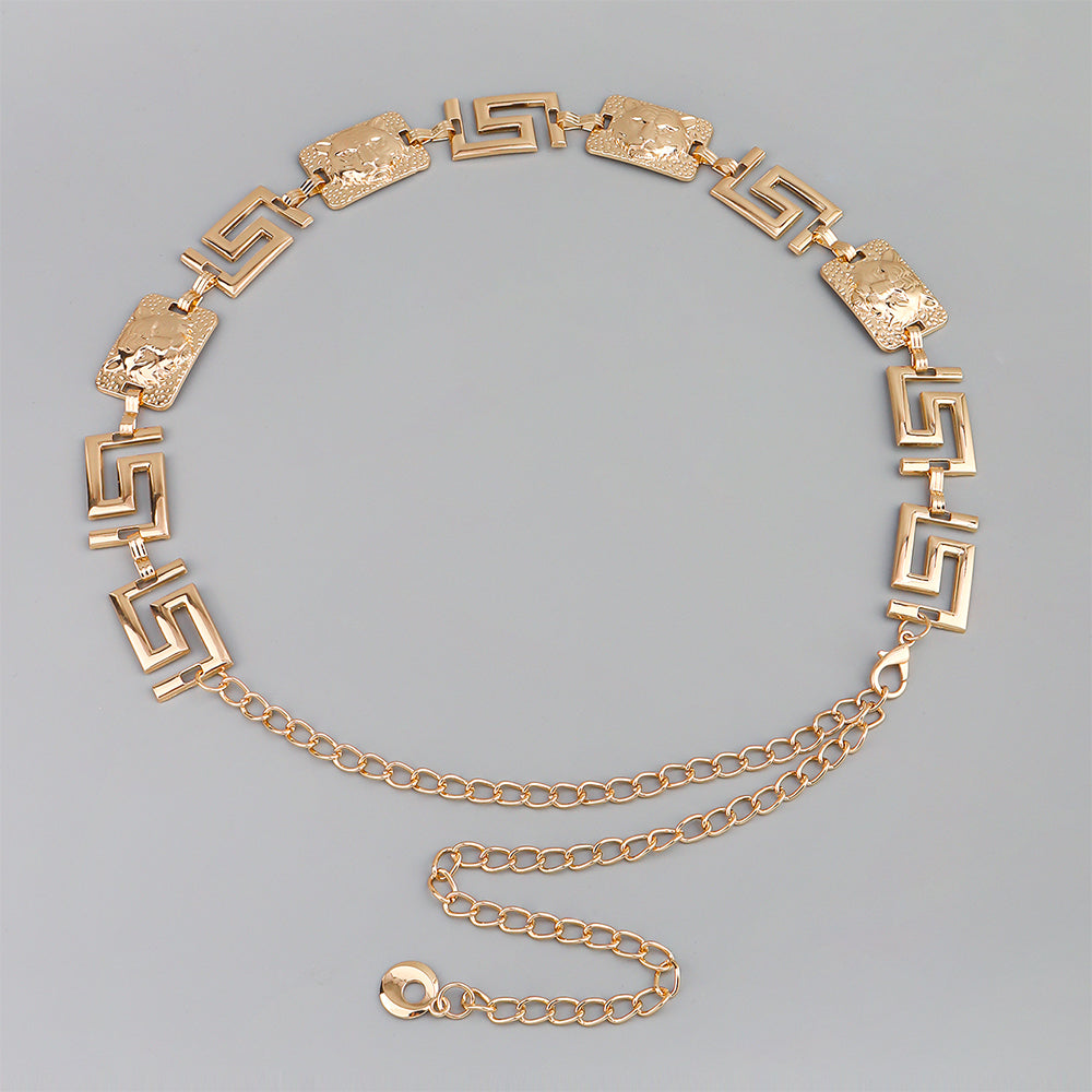 New Men's And Women's Advanced Sense Of Metal Tiger Waist Chain Gold Silver Waist Body Chain Decoration Dress Suit Evening Dress Chain Accessories