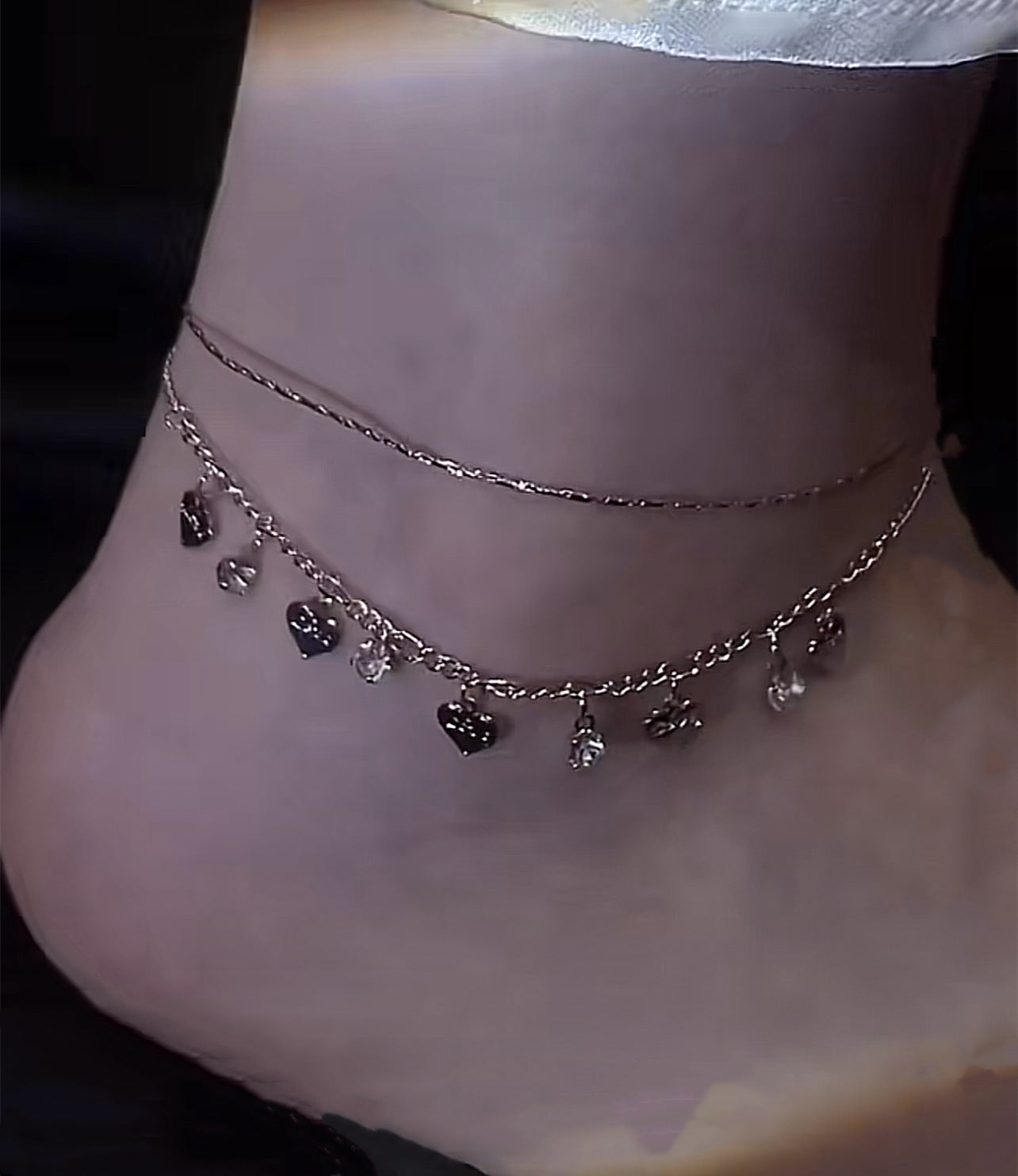 Love Double Layer Anklet Versatile Adjustable