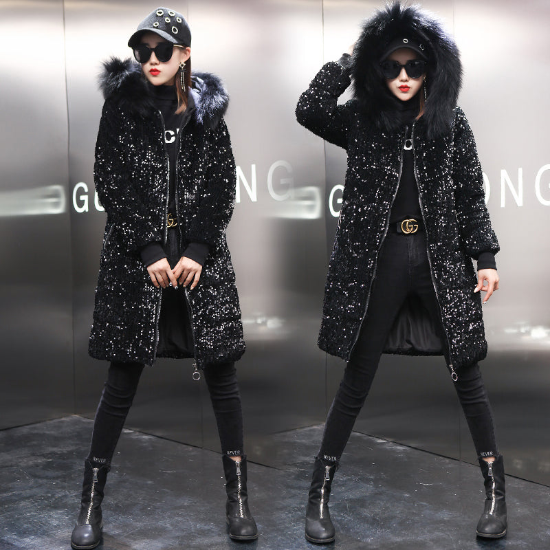Women's Fashionable Mid-length Casual Slim Down Padded Jacket