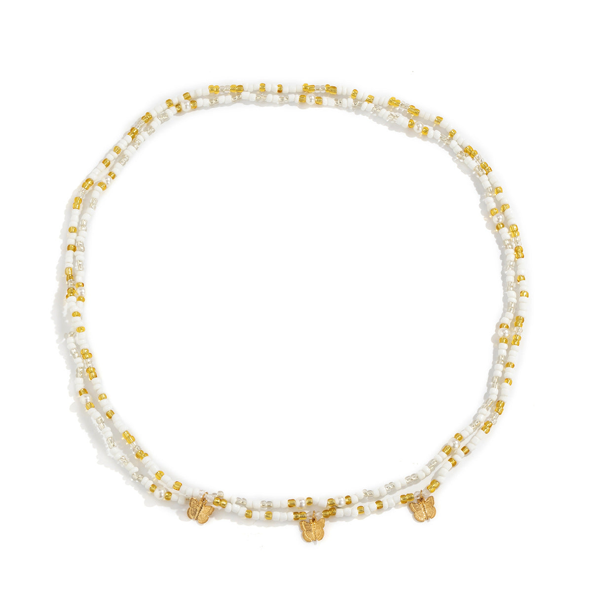 Beach Style Colored Rice Beads Small Butterfly Waist Chain