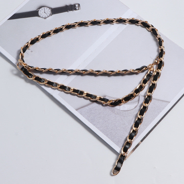Woven Waist Chain Women's Fine Decorative Dress Simple And Versatile Korean Fashion Sweater Suit Waist Belt With Skirt