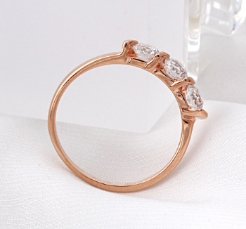 High quality zircon micro plated genuine gold engagement ring