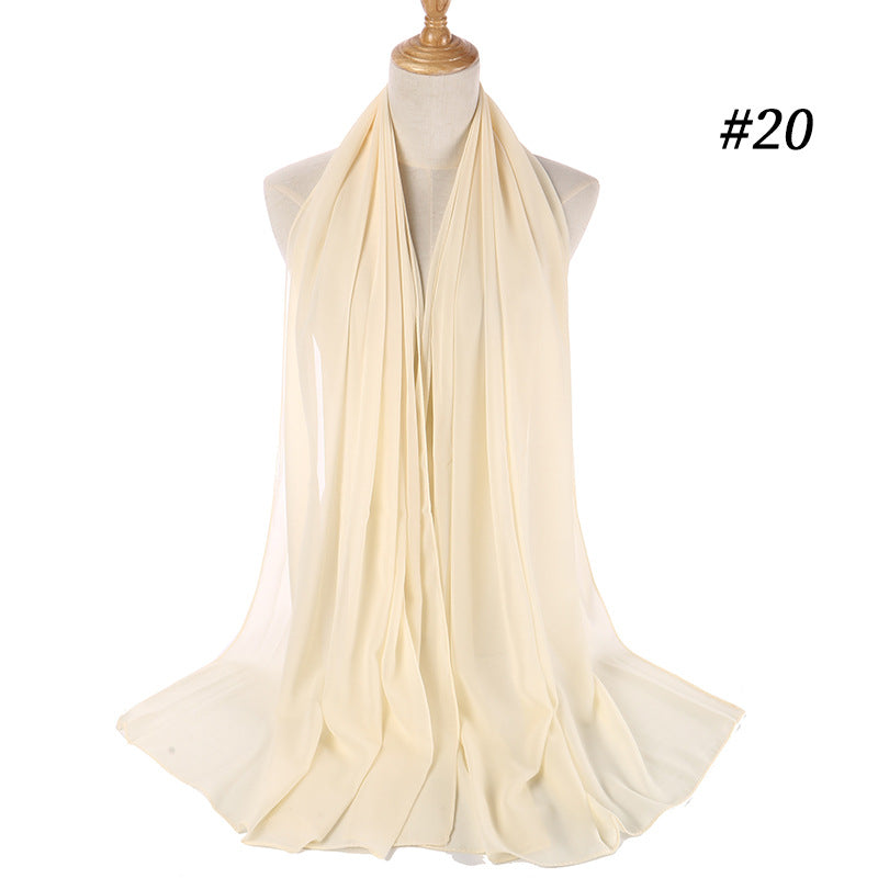 Monochrome Pearl Chiffon Bubble Scarf Headscarf