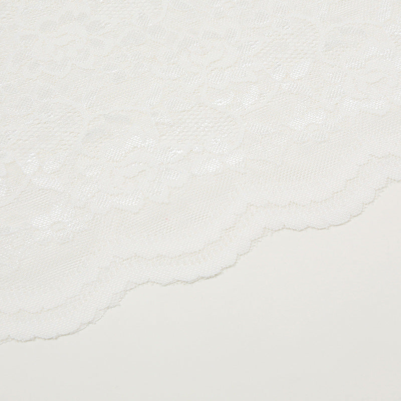 Lace Ladies Black And White Two-tone Solid Color Bib