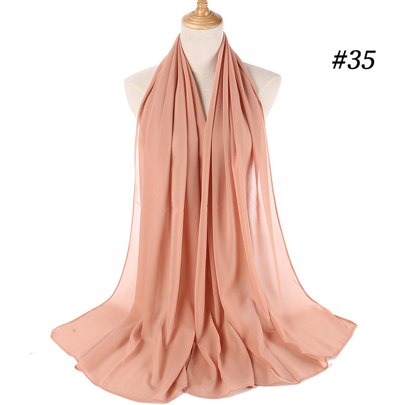 Monochrome Pearl Chiffon Bubble Scarf Headscarf