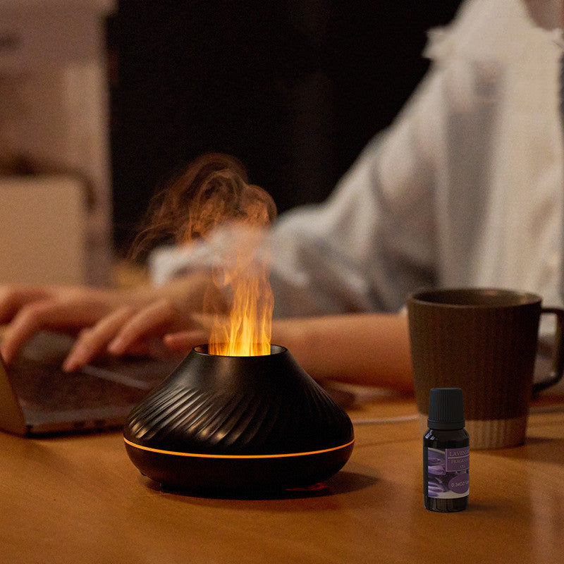 New USB Home Decor Humidifier Colorful Flame Aroma Diffuser