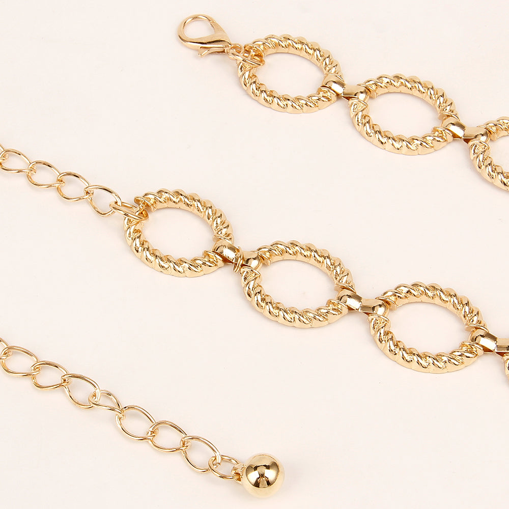 Waist Chain Women Senior Sense Circle Wavy Metal Chain With Jeans All Fashion Accessories
