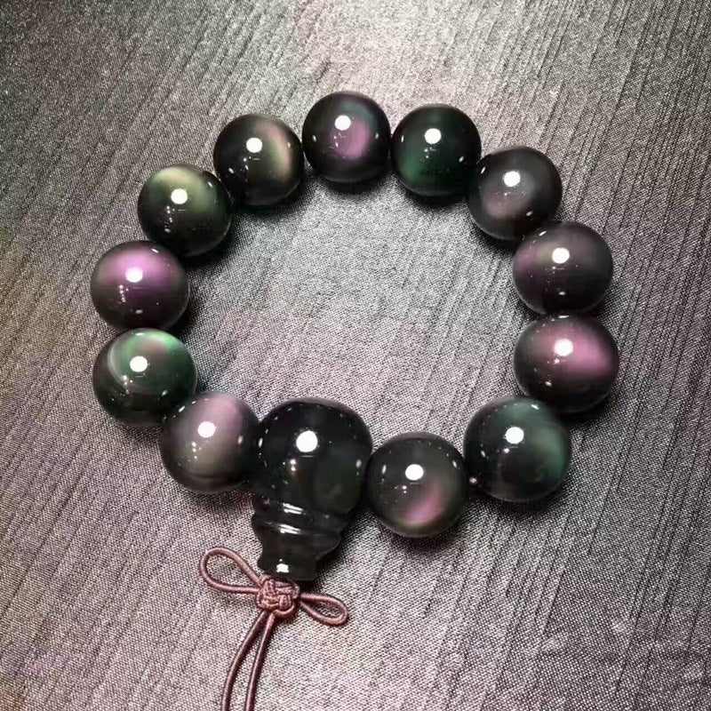 Double color eye obsidian bracelet