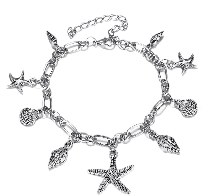 Boho Wave Turtle Pendant Anklet Bracelets for Women, Shell Anklet Bracelets, Leg Bohemian Foot Ocean Jewelry