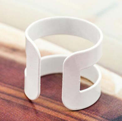 Stylish, simple, hollow, white cross four piece rings, articulation ring tail ring