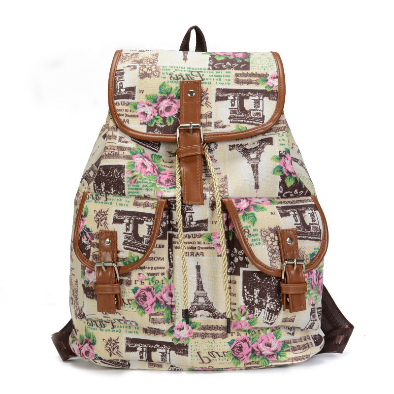 Vintage butterfly canvas outdoor backpack