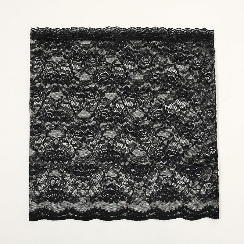 Lace Ladies Black And White Two-tone Solid Color Bib