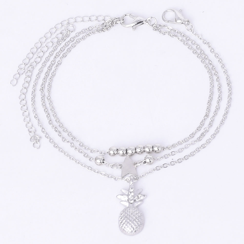 Fashion Ladies Multi-layer Medal Pendant Anklet