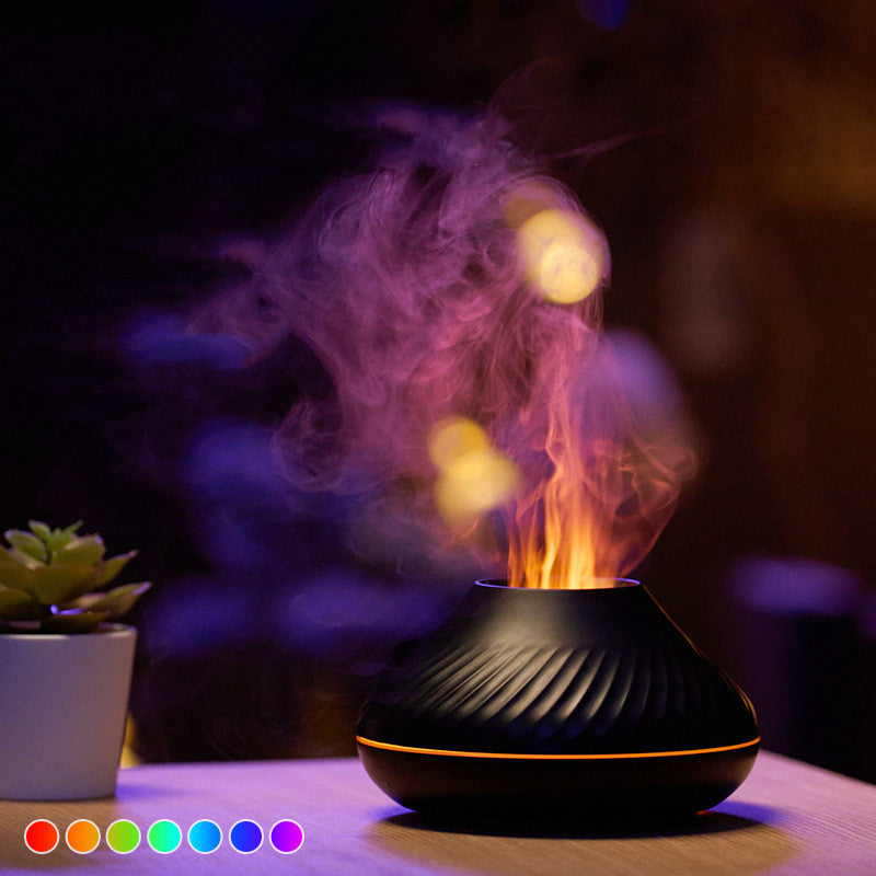 New USB Home Decor Humidifier Colorful Flame Aroma Diffuser