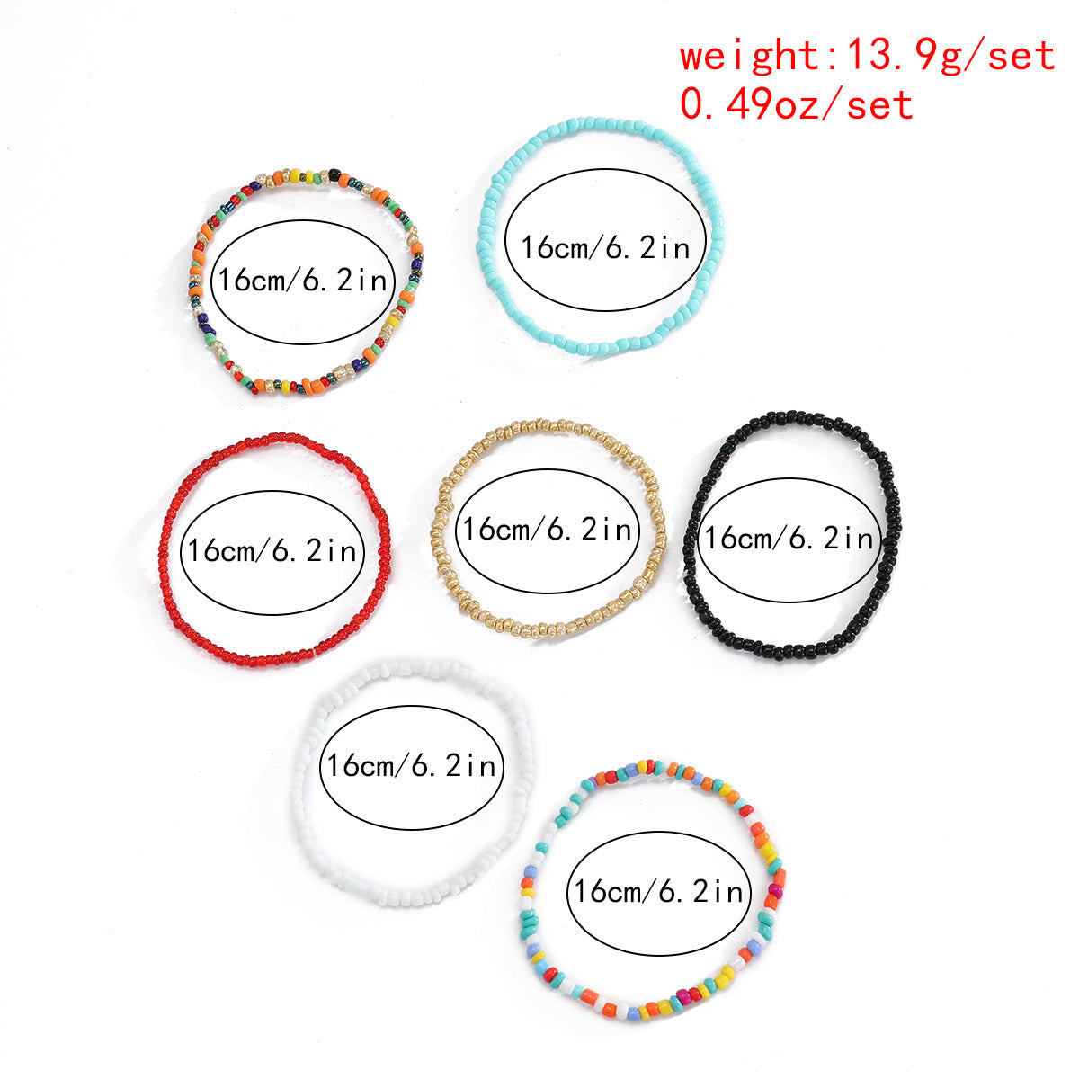 Hand Beaded Contrast Color Beaded Waist Chain Multilayer Mix And Match